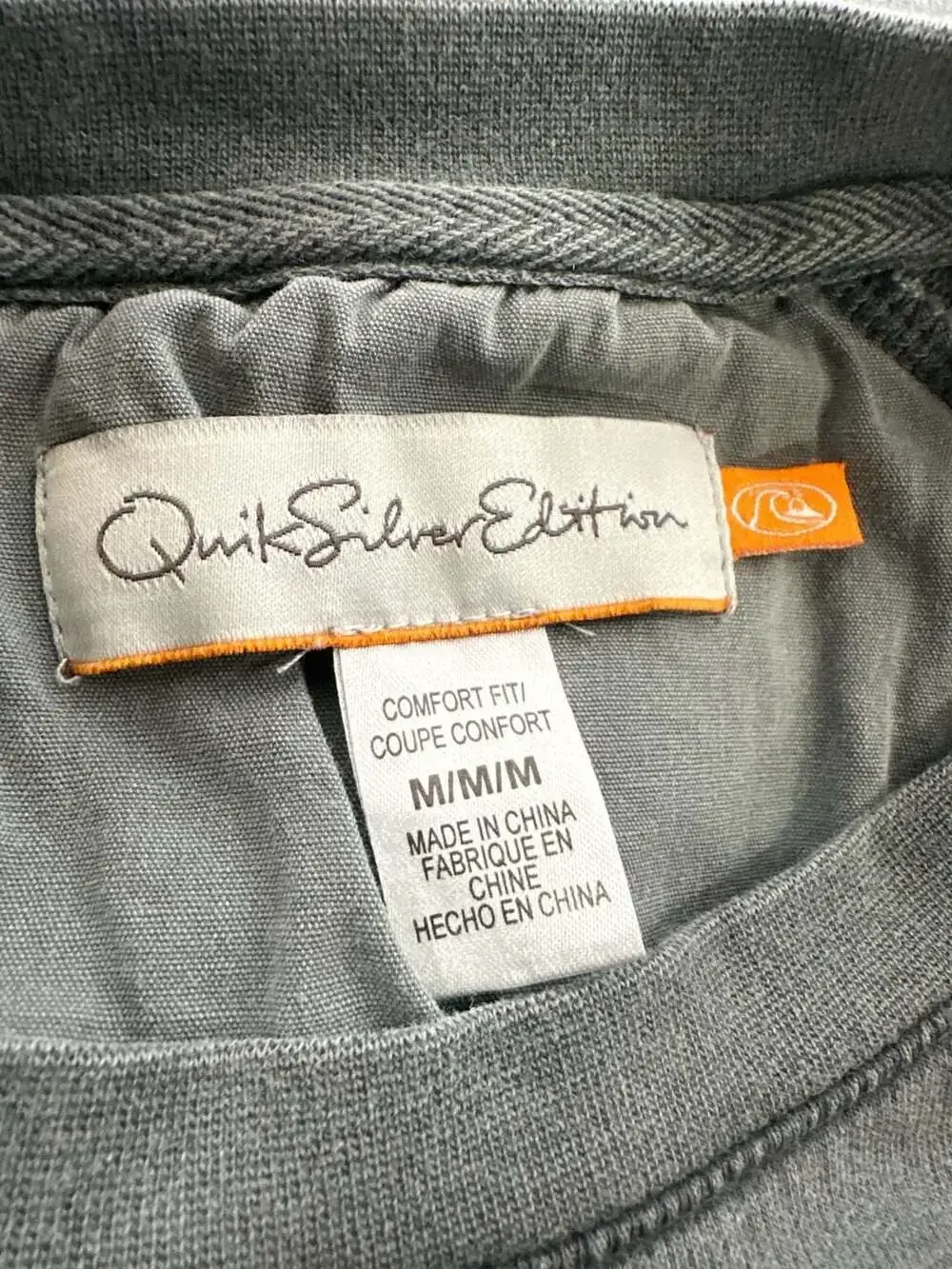 Quiksilver Edition Grey 100% Cotton Raglan Crewneck Sweatshirt